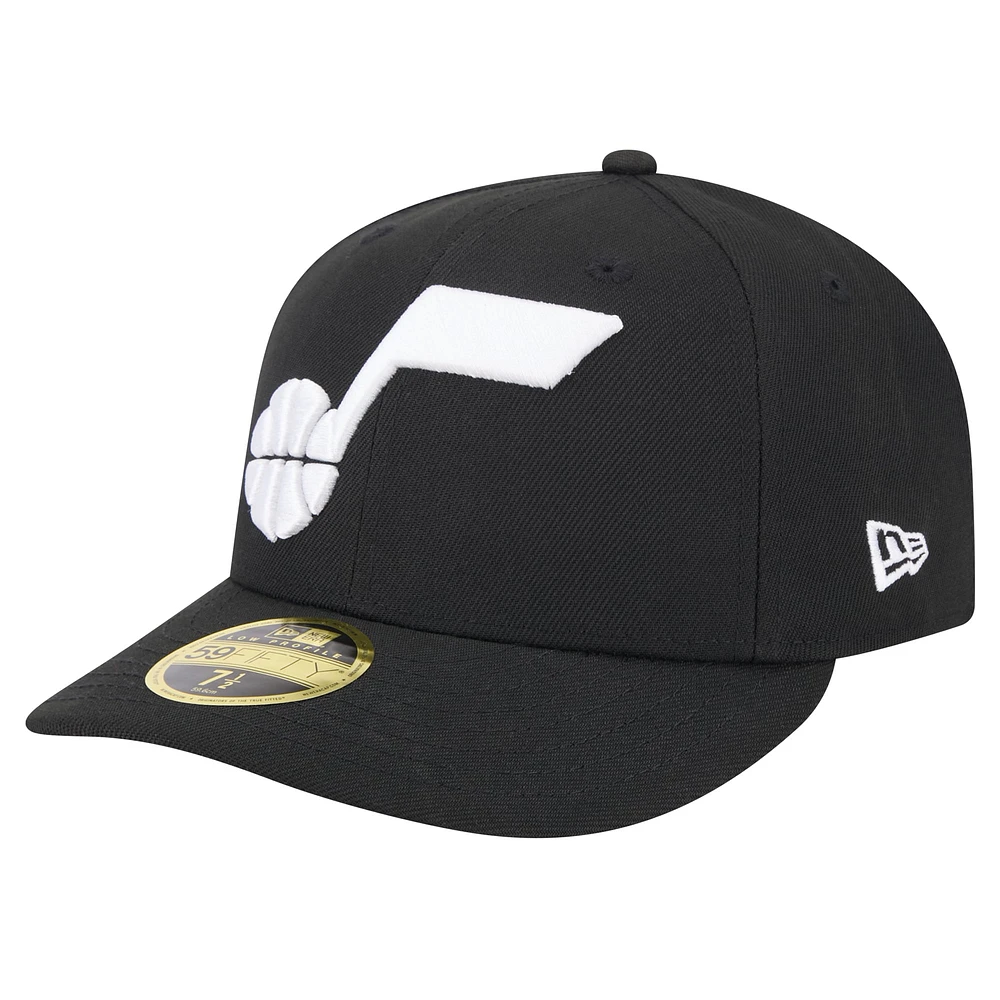 Casquette ajustée Utah Jazz Low Profile Core 59FIFTY New Era noire pour hommes