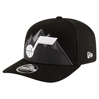 Casquette extensible à boutons-pression Jersey Hook 9SEVENTY Utah Jazz Statement Edition noire New Era pour homme