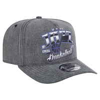 Men's New Era  Charcoal Utah Jazz Throwback Washed Pre-Curved 9FIFTY Snapback Hat