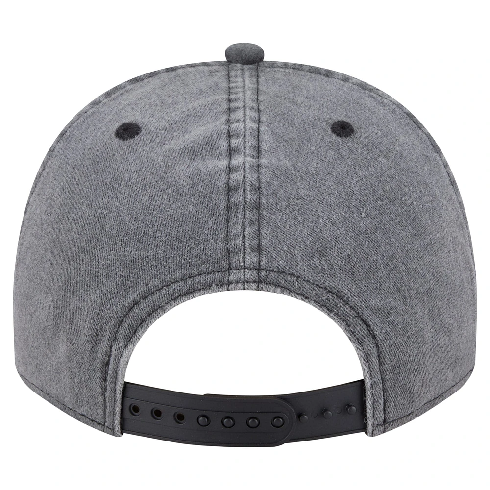 Men's New Era  Charcoal Utah Jazz Throwback Washed Pre-Curved 9FIFTY Snapback Hat