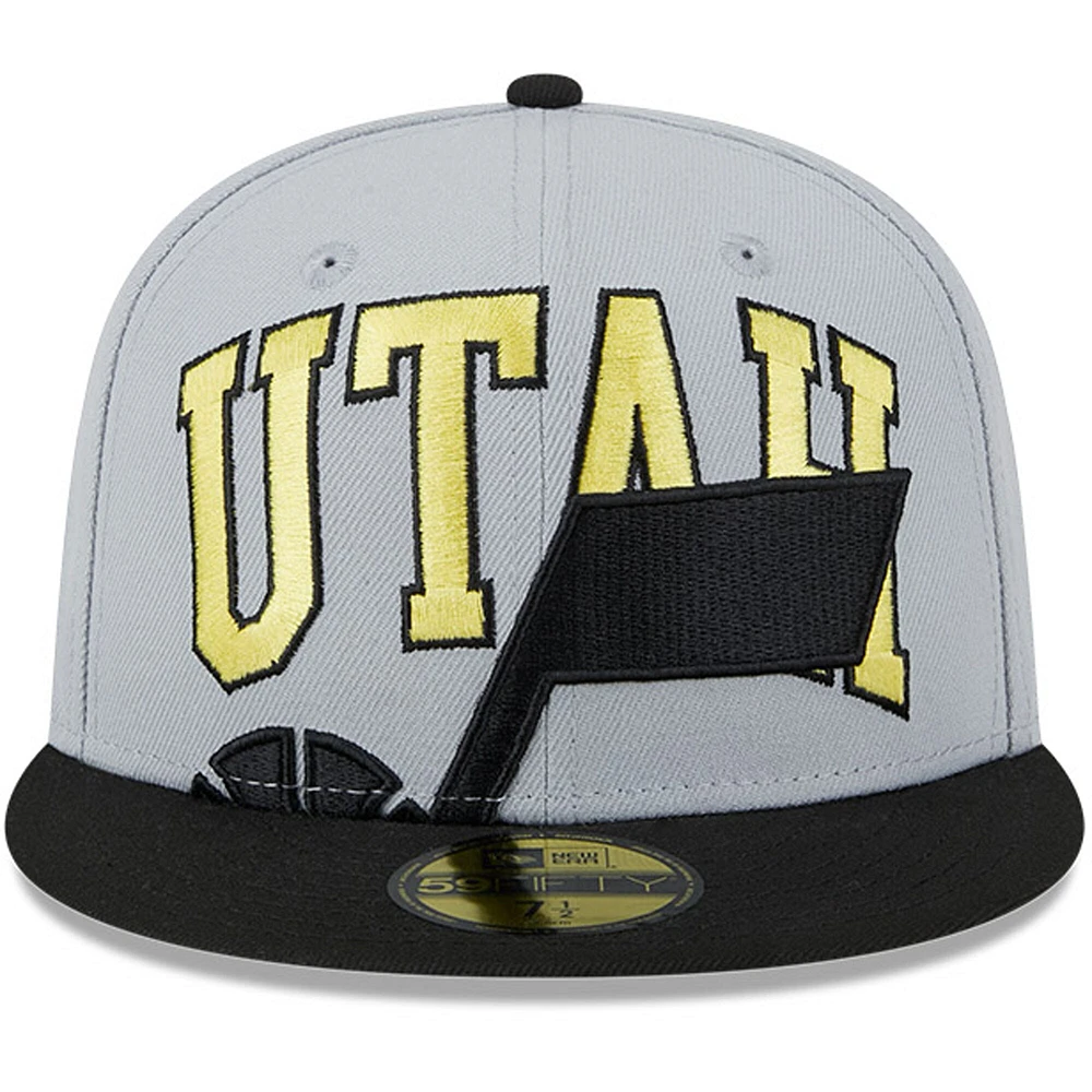 Casquette ajustée bicolore 59FIFTY Utah Jazz Tip-Off New Era pour hommes, gris/noir