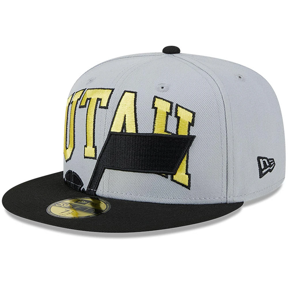 Casquette ajustée bicolore 59FIFTY Utah Jazz Tip-Off New Era pour hommes, gris/noir