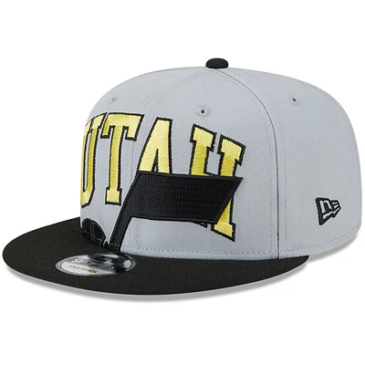 Casquette Snapback bicolore 9FIFTY Utah Jazz Tip-Off New Era pour hommes, gris/noir