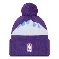 Men's New Era  Purple Utah Jazz 2024/25 City Edition Cuffed Knit Hat with Pom