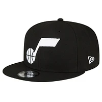 Men's New Era Utah Jazz Black & White 9FIFTY Snapback Hat