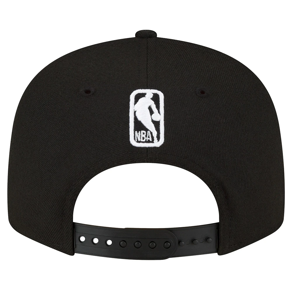 Men's New Era Utah Jazz Black & White 9FIFTY Snapback Hat