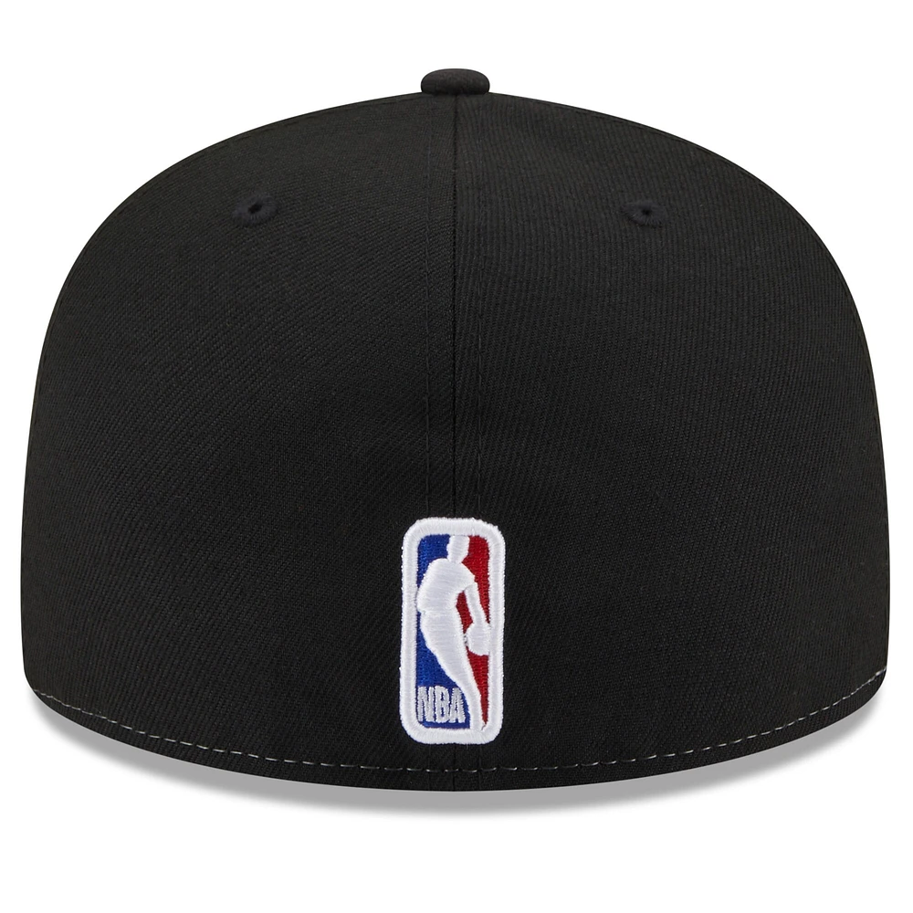 Men's New Era White/Black Utah Jazz Back Half 59FIFTY Fitted Hat