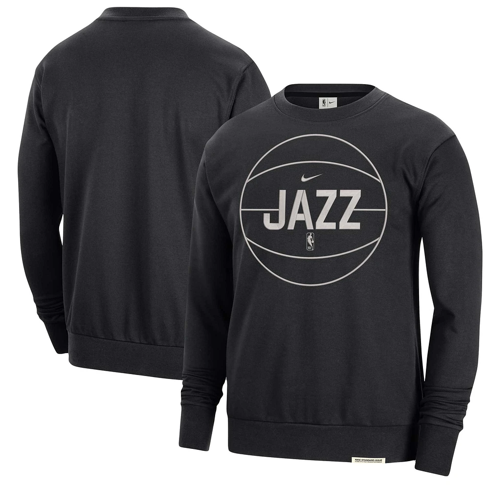 Sweat à capuche Nike Utah Jazz 2023/24 Authentic Standard Issue Travel Performance noir pour homme