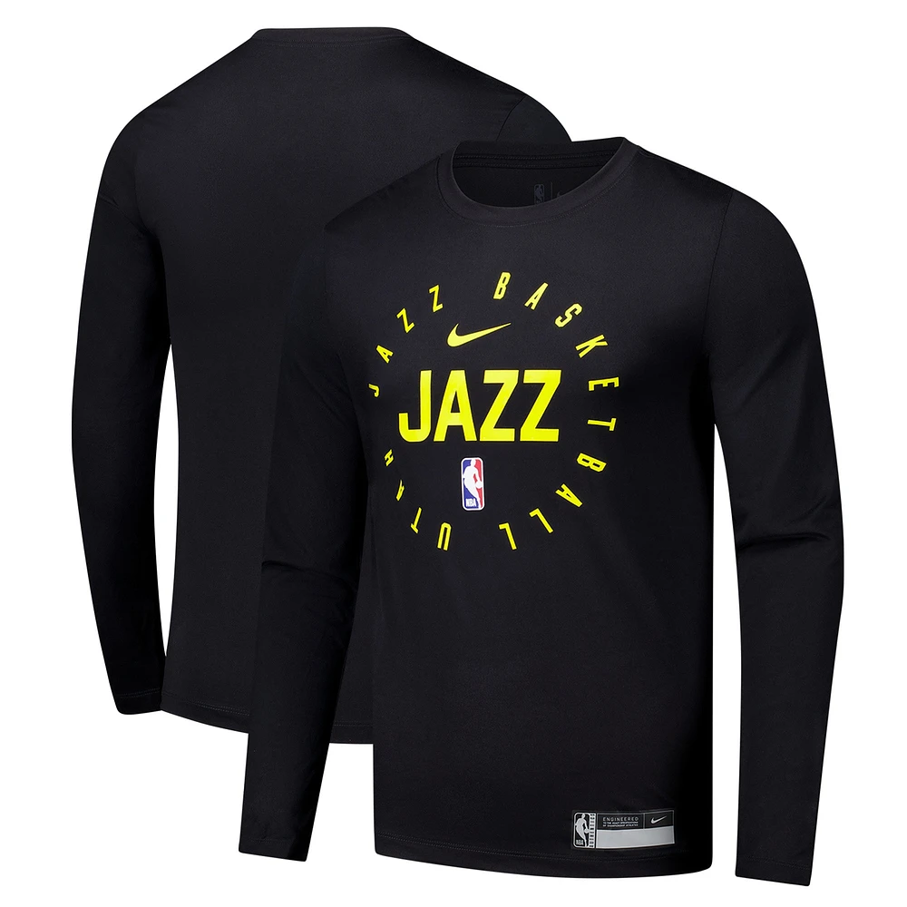 Men's Nike Black Utah Jazz 2024/25 Legend On-Court Practice Long Sleeve T-Shirt