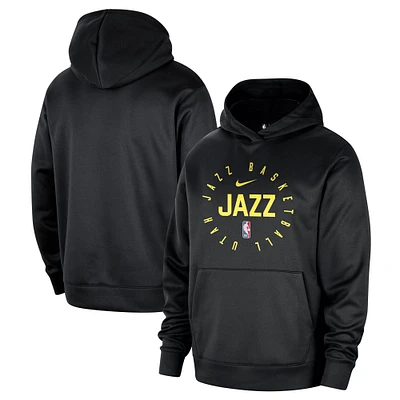 Men's Nike Black Utah Jazz 2024/25 Spotlight On-Court Practice Performance Pullover Hoodie