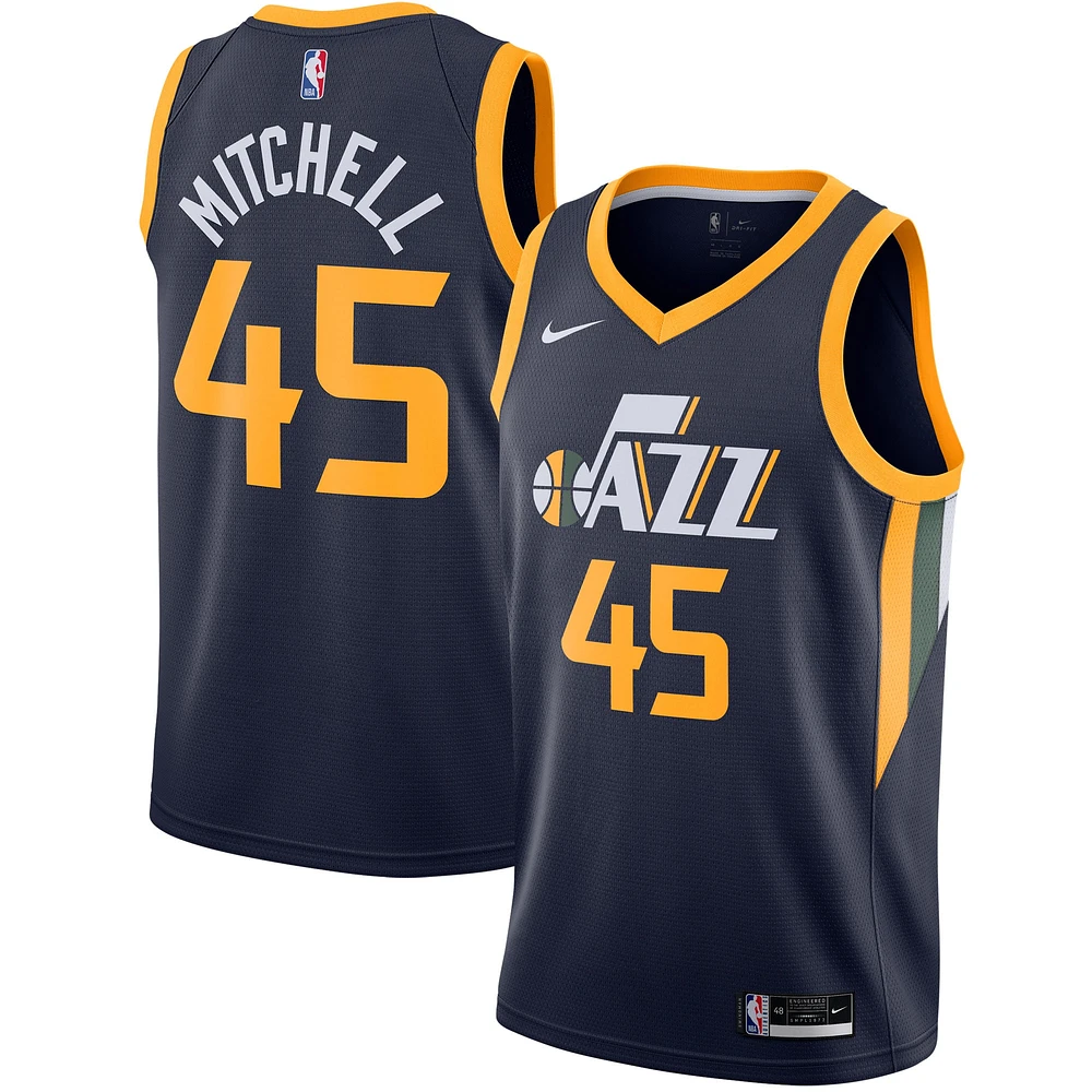 Men's Nike Donovan Mitchell Navy Utah Jazz 2020/21 Swingman Jersey - Icon Edition