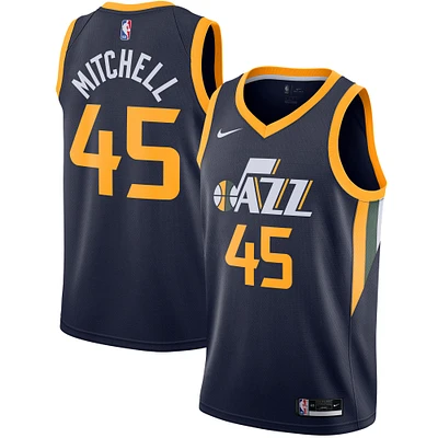 Maillot Swingman Utah Jazz 2020/21 Nike Donovan Mitchell pour Homme - Bleu marine Édition Icon