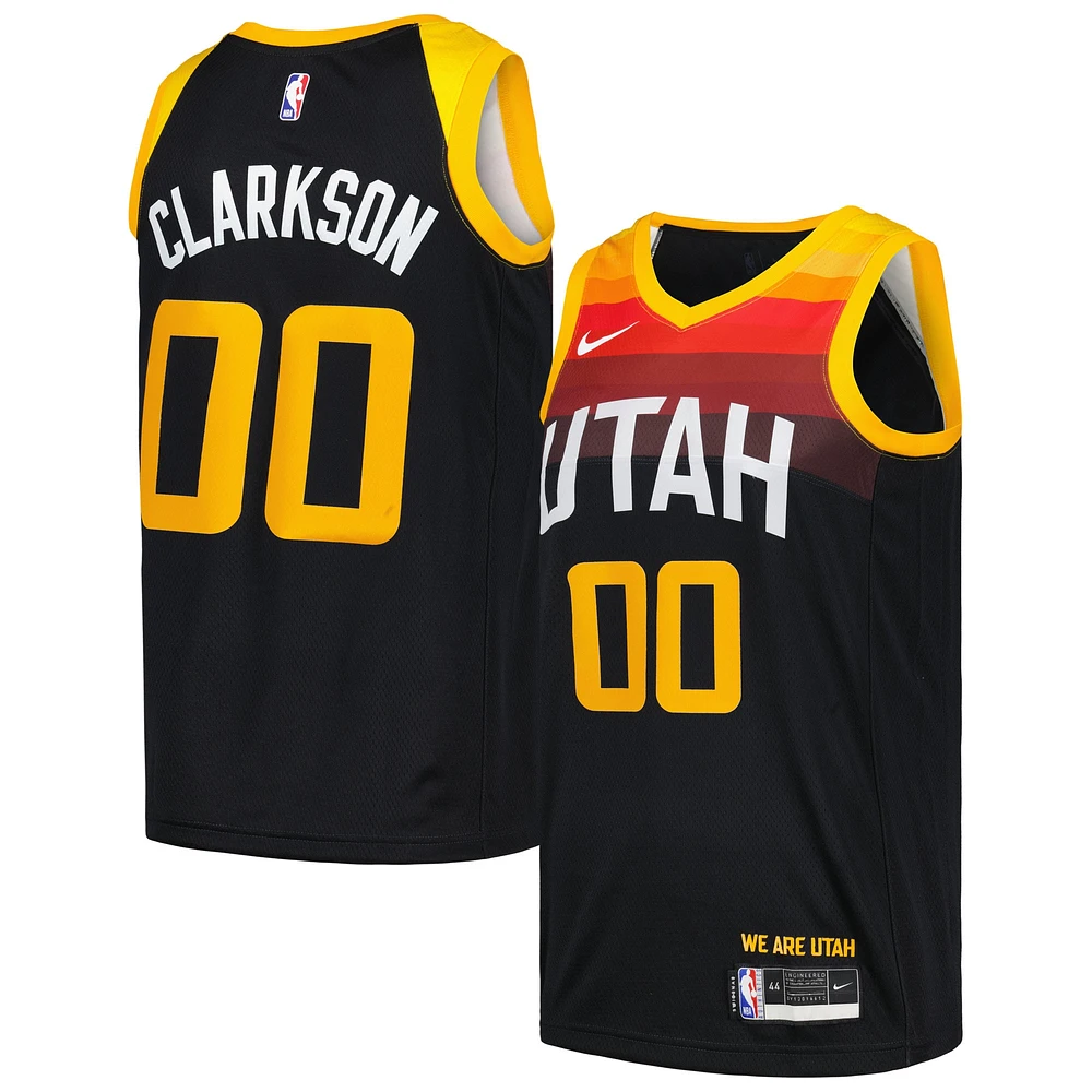 Maillot de joueur Nike Jordan Clarkson noir Utah Jazz Swingman pour homme - City Edition