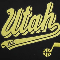 Sweat à capuche Pro Standard noir Utah Jazz Script Tail pour hommes