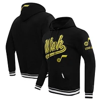 Sweat à capuche Pro Standard noir Utah Jazz Script Tail pour hommes