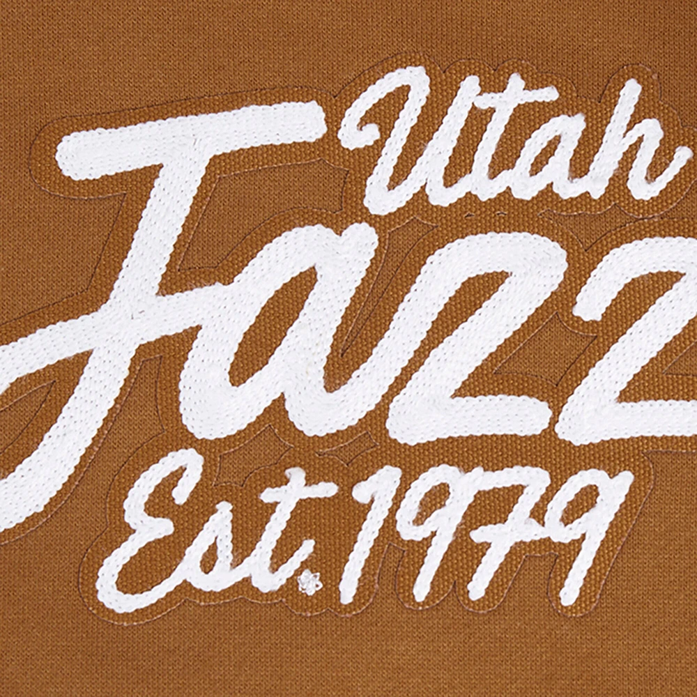 Sweat à capuche épaules tombantes Pro Standard Brown Utah Jazz Paint the City pour homme