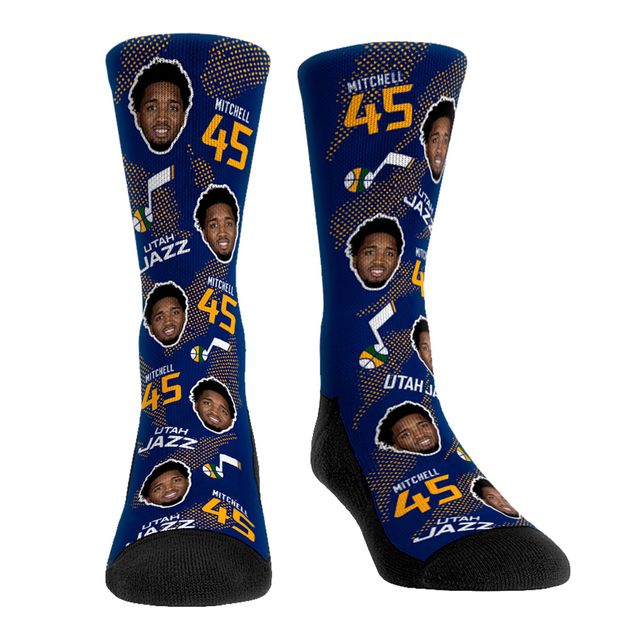 Chaussettes Rock 'Em pour homme Donovan Mitchell Utah Jazz Player Allover Crew Chaussettes