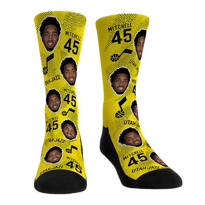 Men's Rock Em Socks Donovan Mitchell Utah Jazz Player Hooper Allover Crew Socks