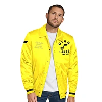 Veste universitaire à boutons-pression et appliqués Jacob Chain Stitch pour homme de Tommy Jeans Gold Utah Jazz