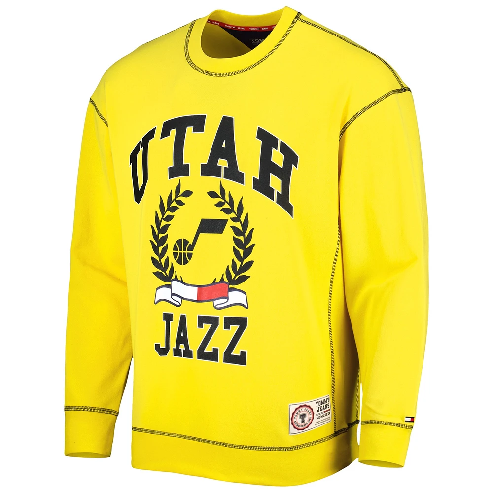 Men's Tommy Jeans Gold Utah Jazz Peter French Terry Pullover Sweatshirt