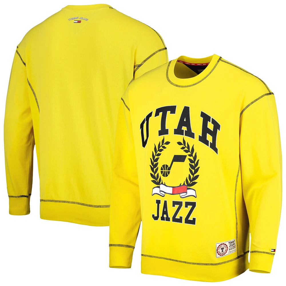 Men's Tommy Jeans Gold Utah Jazz Peter French Terry Pullover Sweatshirt