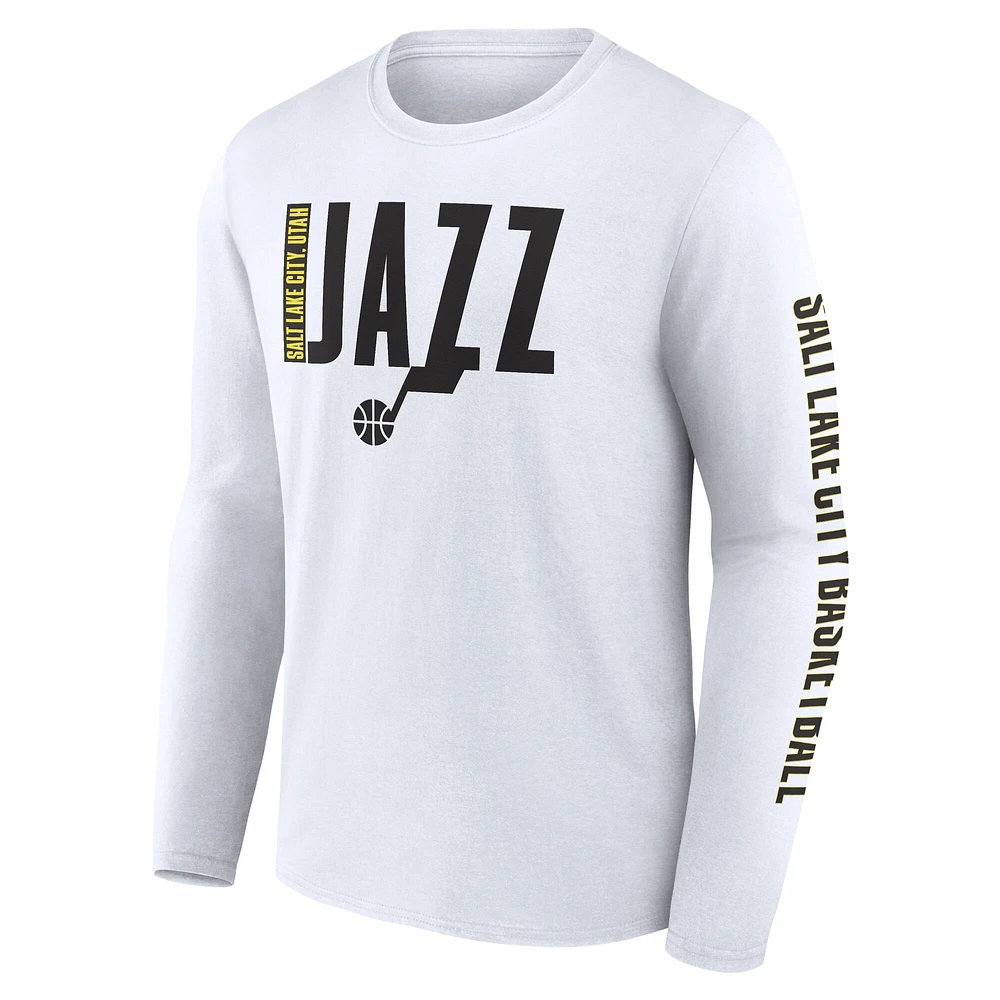 Men's White Utah Jazz Vision Long Sleeve T-Shirt