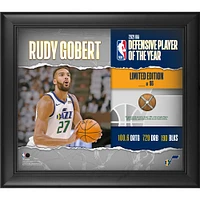 Rudy Gobert Utah Jazz Framed 15" x 17" Kia 2021 Defensive Player of the Year Collage with A Piece of Game-Used Net - Limited Edition of 96