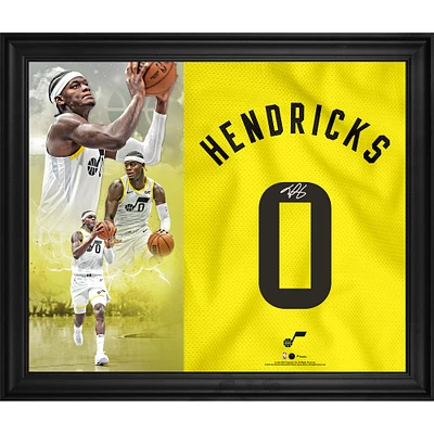 Collage de numéros de maillots encadrés et autographiés de Taylor Hendricks, Utah Jazz, 20" x 24" (50 x 60 cm) en or, édition limitée