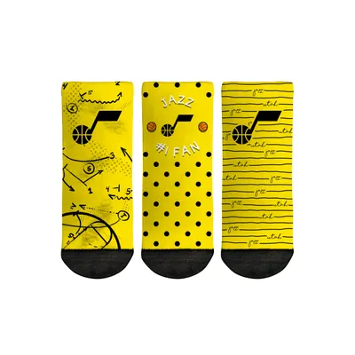 Utah Jazz Rock Em Socks Toddler #1 Fan 3-Pack Crew Socks Set