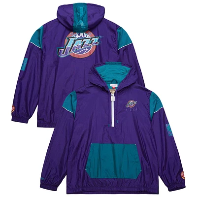 Veste coupe-vent unisexe Mitchell & Ness Purple Utah Jazz Hardwood Classics Team OG 3.0 Anorak à demi-zip