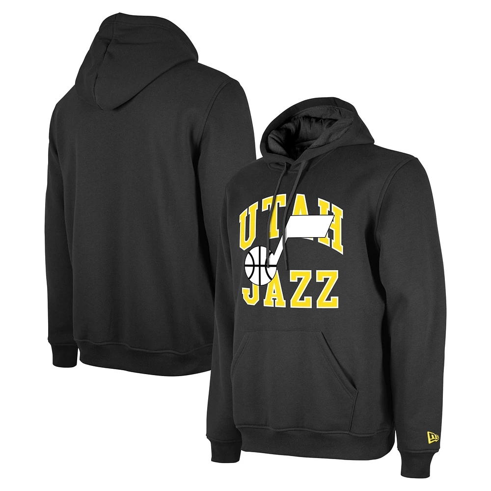 Sweat à capuche unisexe New Era noir Utah Jazz 2023/24 saison Tip-Off Edition