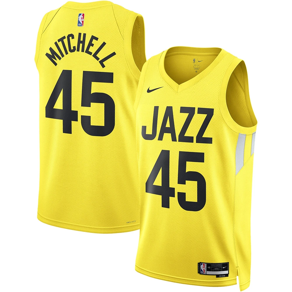 Maillot unisexe Nike Donovan Mitchell Gold Utah Jazz Swingman Player - Icon Edition