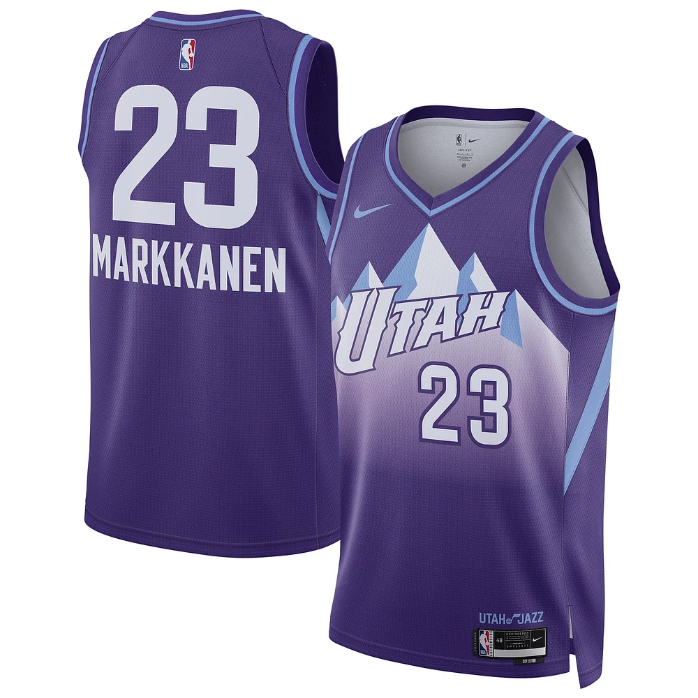 Maillot de joueur Nike unisexe Lauri Markkanen violet Utah Jazz 2024/25 Swingman - Édition City