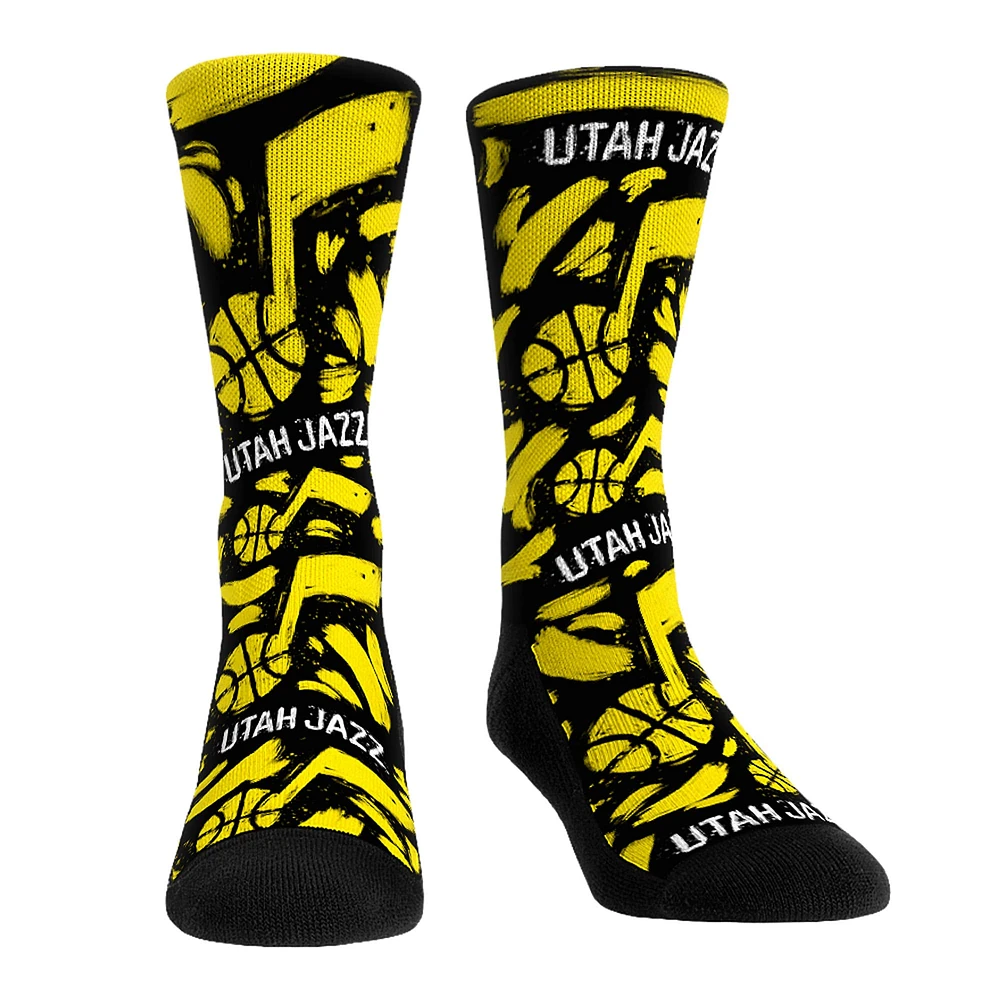 Unisex Rock Em Socks Utah Jazz Allover Logo & Paint Crew