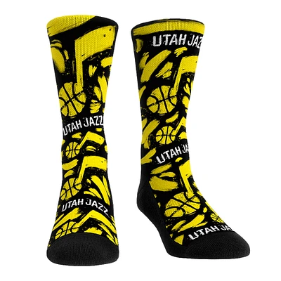 Unisex Rock Em Socks Utah Jazz Allover Logo & Paint Crew