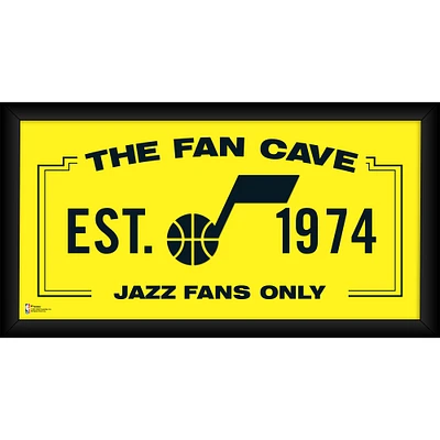 Utah Jazz Framed 10'' x 20'' Fan Cave Collage