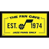 Utah Jazz Framed 10'' x 20'' Fan Cave Collage