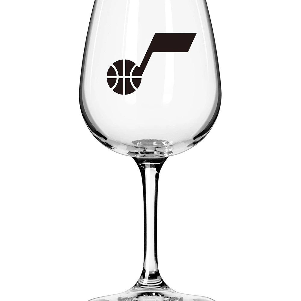 Verre à vin à pied avec logo du Utah Jazz, 12 oz