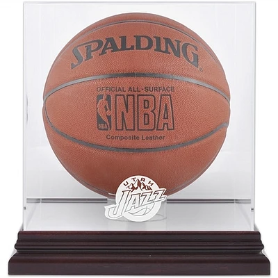 Utah Jazz Mahogany Hardwood Classics 2004 - 2016 Team Logo Basketball Display Case with Mirrored Back