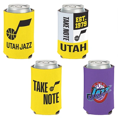 WinCraft Utah Jazz, paquet de 4, 12 oz. Ensemble refroidisseur de canettes