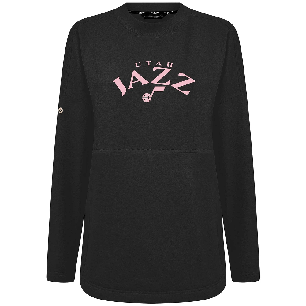 Sweat-shirt à col cintré Beaudry pour la fête des mères, noir, Utah Jazz, femme