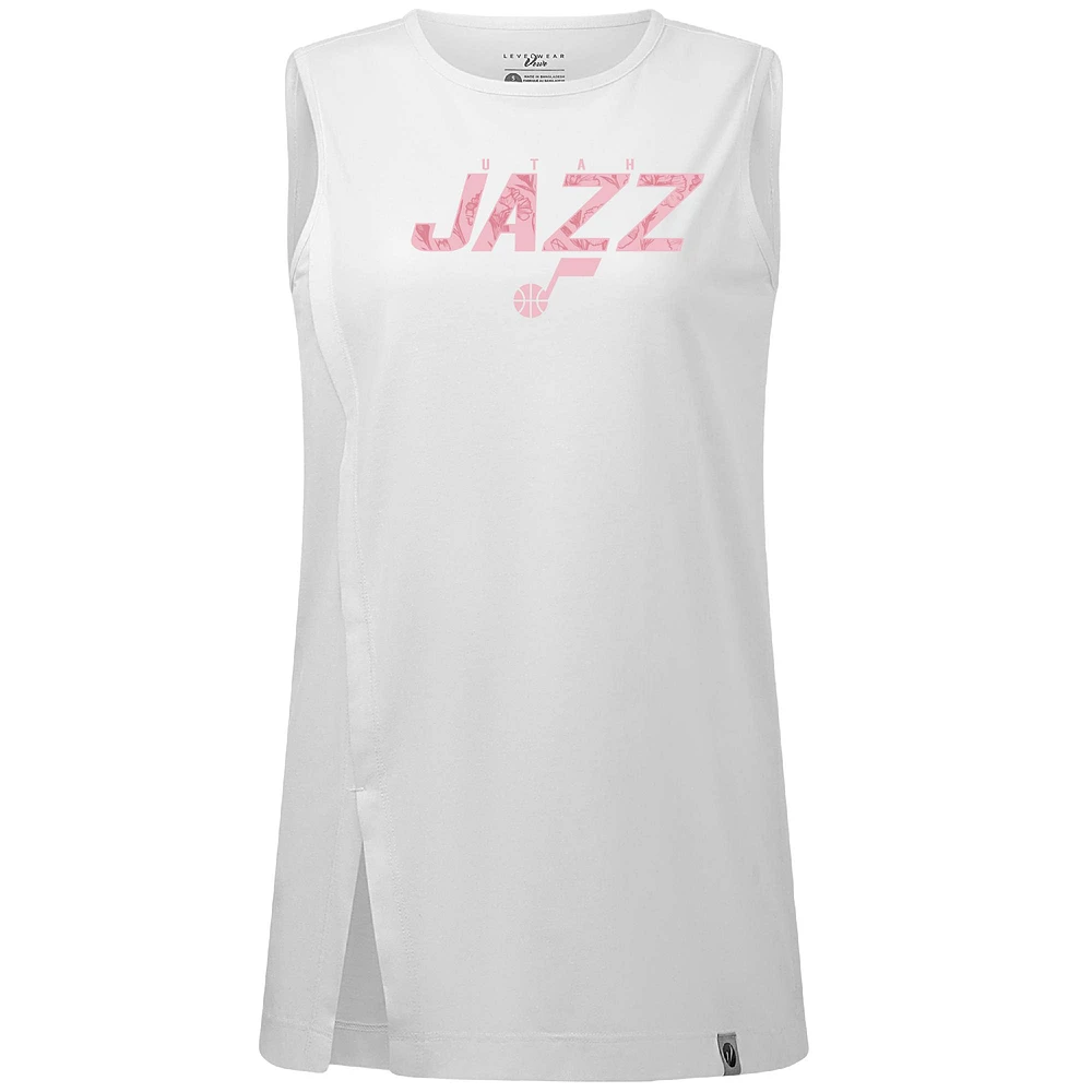 Débardeur floral Influx pour la fête des mères blanc Levelwear Utah Jazz femme