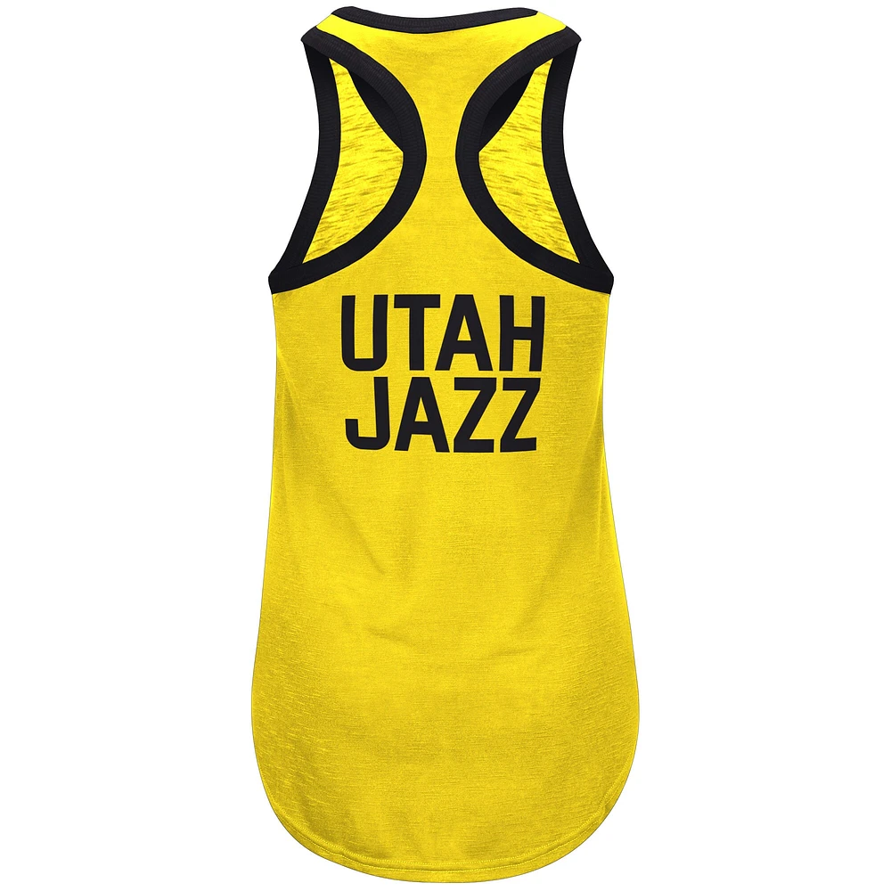 Débardeur dos nageur G-III 4Her by Carl Banks Gold Utah Jazz Showdown pour femme