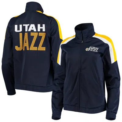 Utah Jazz G-III 4Her by Carl Banks Women's Jump Shot Full-Zip Track Jacket - Navy
