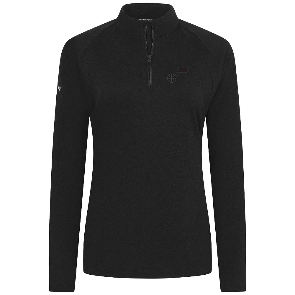 Women's Levelwear Black Utah Jazz Flex Insignia 2.0 Quarter-Zip Top