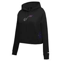 Women's Pro Standard Black Utah Jazz Jewels Cropped Pullover Hoodie