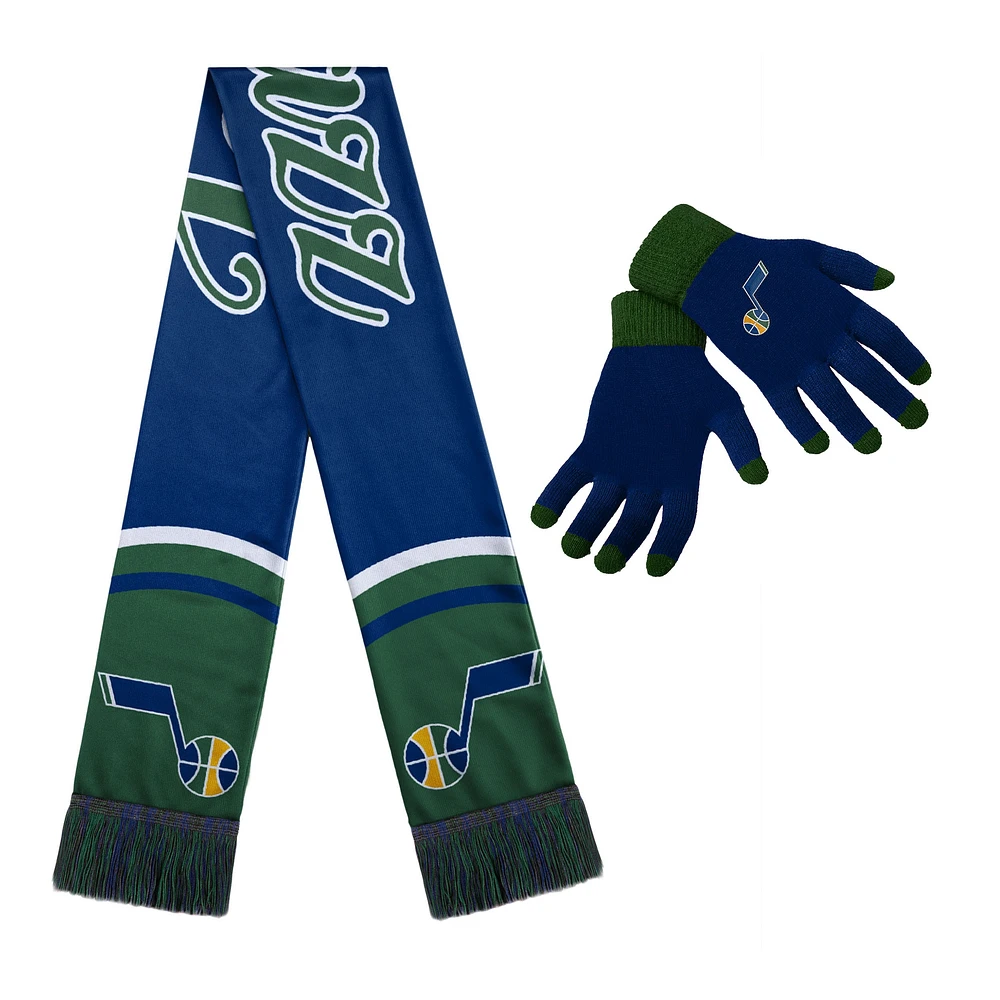 Ensemble gants et écharpe Utah Jazz pour femmes