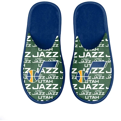 Chaussons à glissière FOCO Utah Jazz Scuff Wordmark pour jeune