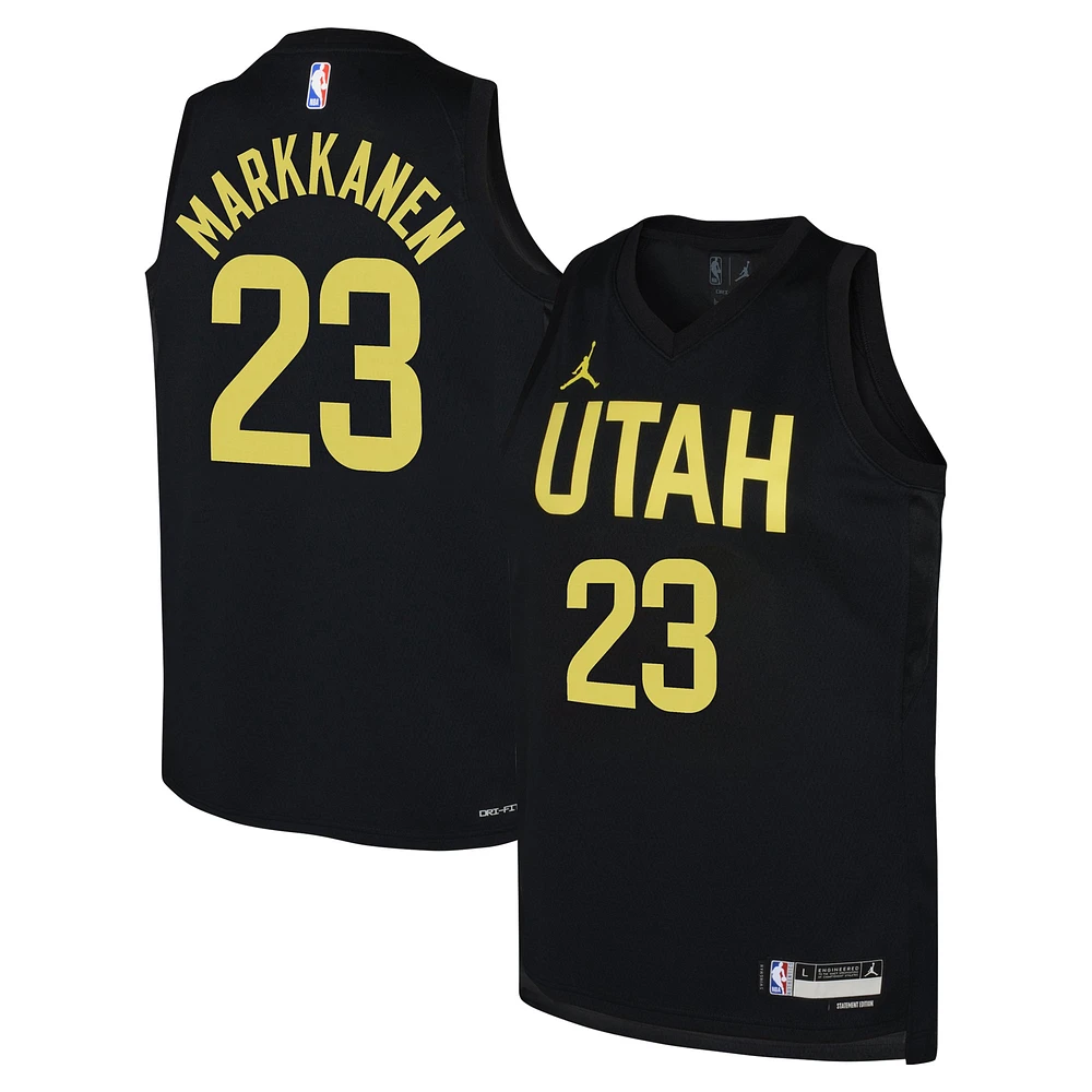 Youth Jordan Brand Lauri Markkanen Black Utah Jazz Swingman Jersey