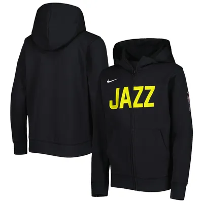 Utah Jazz Nike Youth Courtside Showtime Performance Full-Zip Hoodie - Black